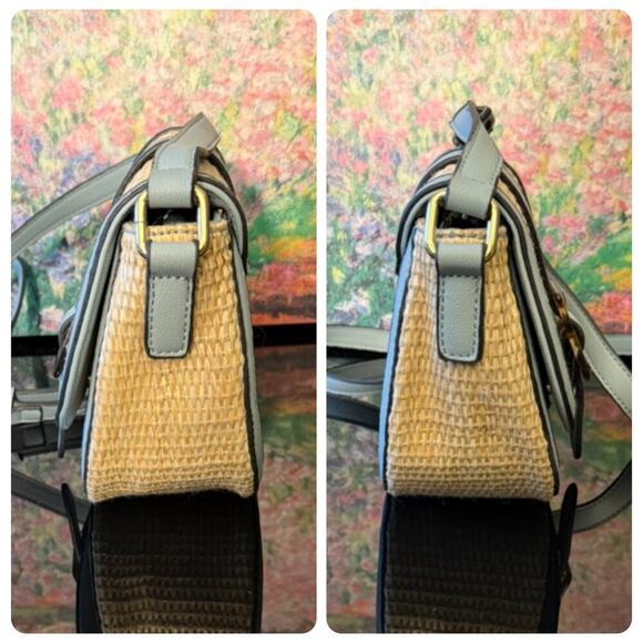 EUC Izzy & Ali Straw/Vegan Leather Crossbody or Shoulder Bag - Picture 3 of 9